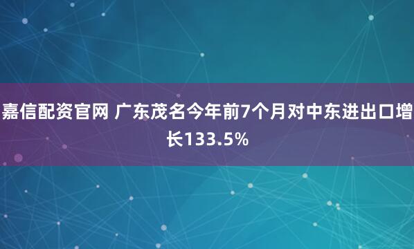 嘉信配资官网 广东茂名今年前7个月对中东进出口增长133.5%